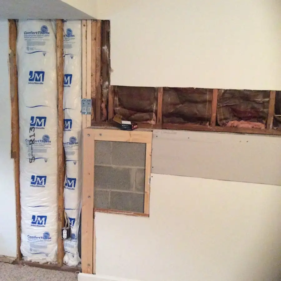 Wall insulation replacement during Basement Flood Cleanup in Columbus